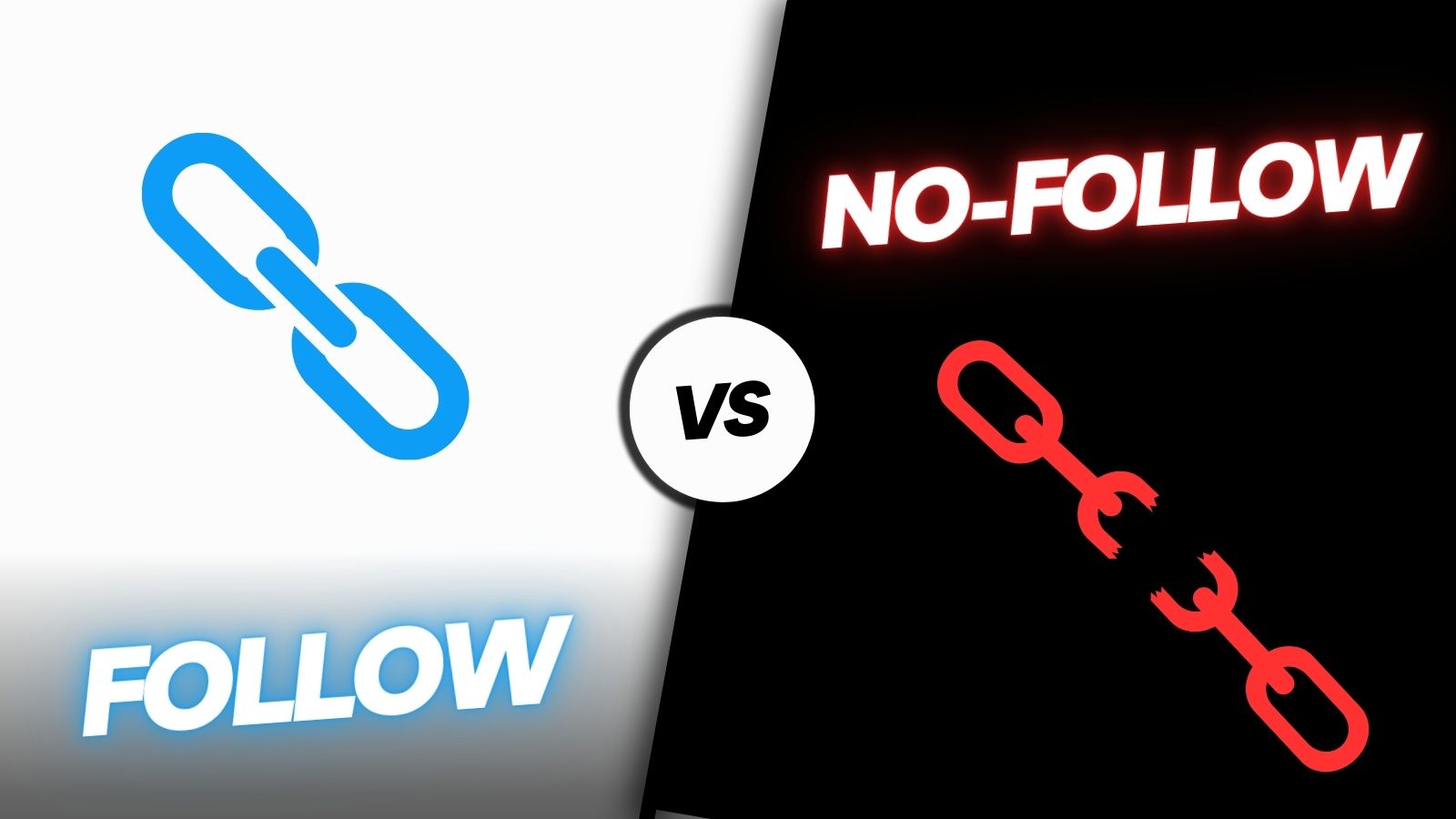 image showing the words follow vs no-follow and chainlinks