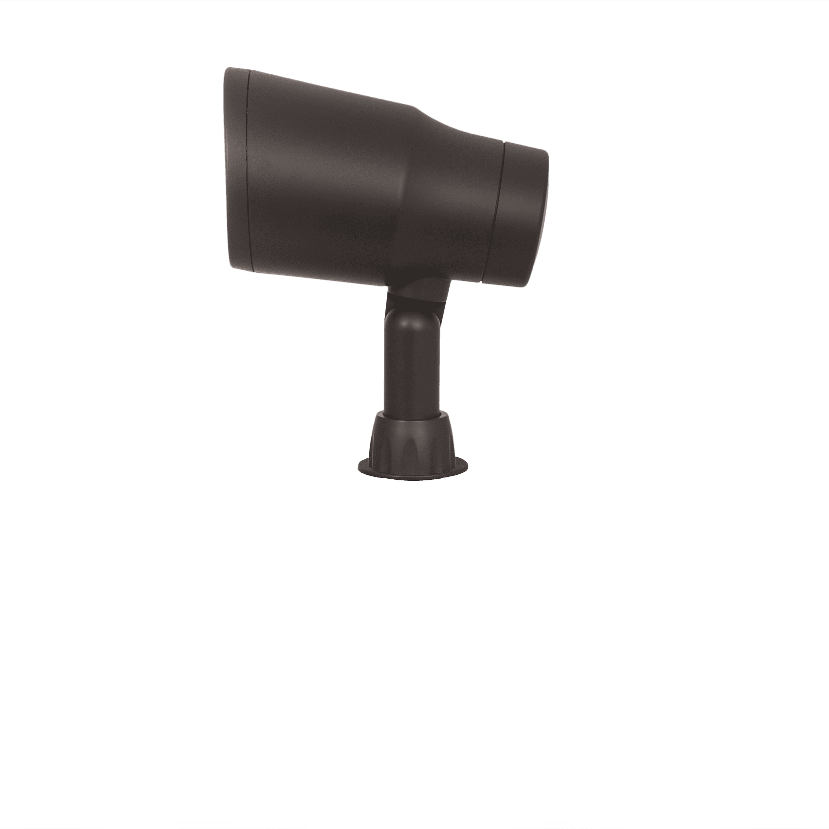 Black outdoor spotlight on white background