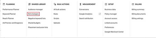 Tools -> Bid Strategies