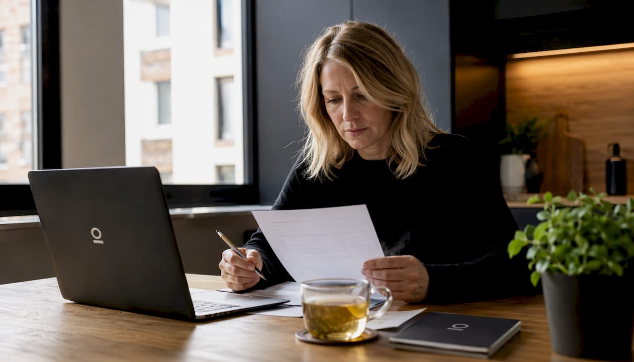 Businesswoman reviewing brand photoshoot checklist