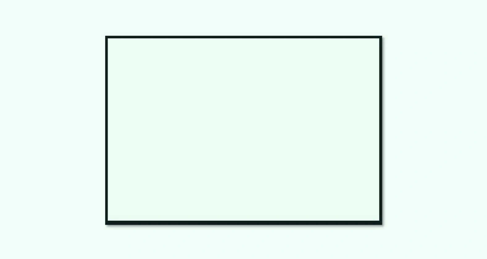 Ein Bild von einem hellgrünen Rechteck mit einem dunkelgrünen Rahmen vor einem hellgrünen Hintergrund.