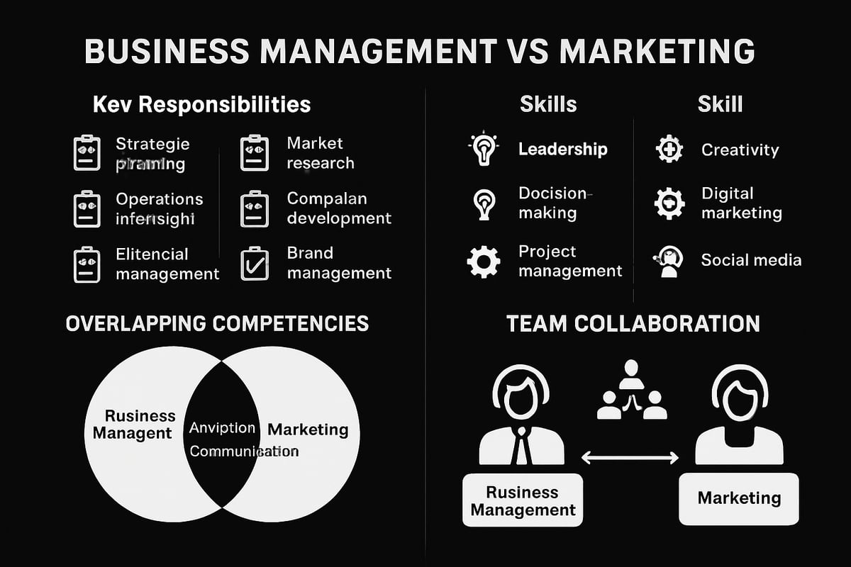 Business Management vs. Marketing: Roles, Skills, and Collaboration