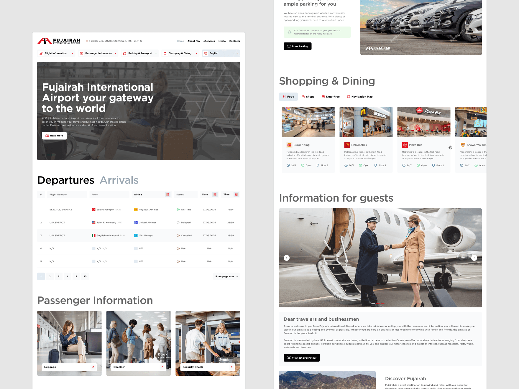 Fujairah International Airport Homepage