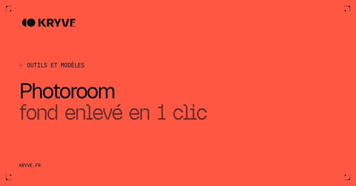 Photoroom : couverture Kryve, catégorie Outils et modèles