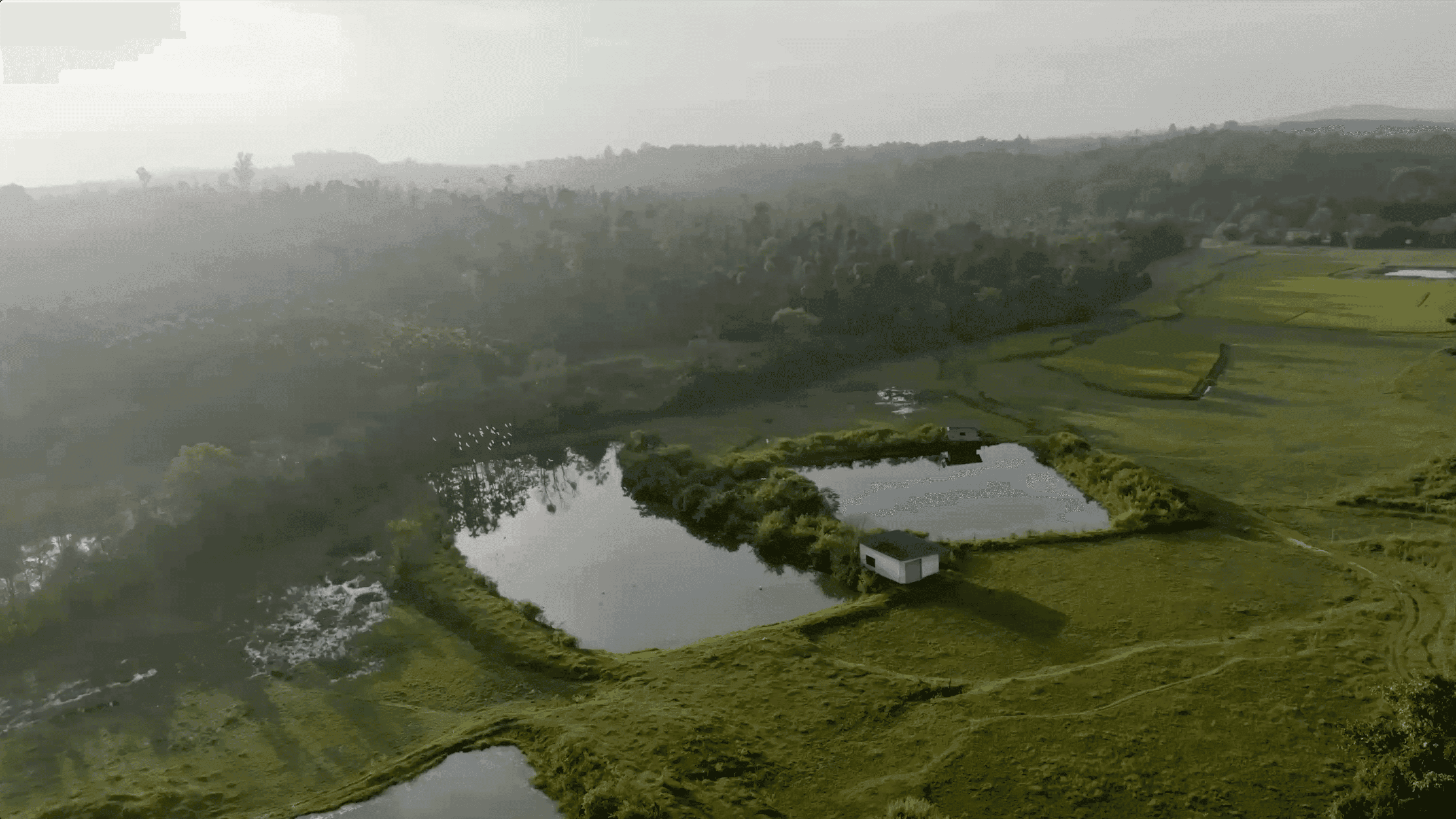 Aerial Lake View from the Sannidhi Ecofarms