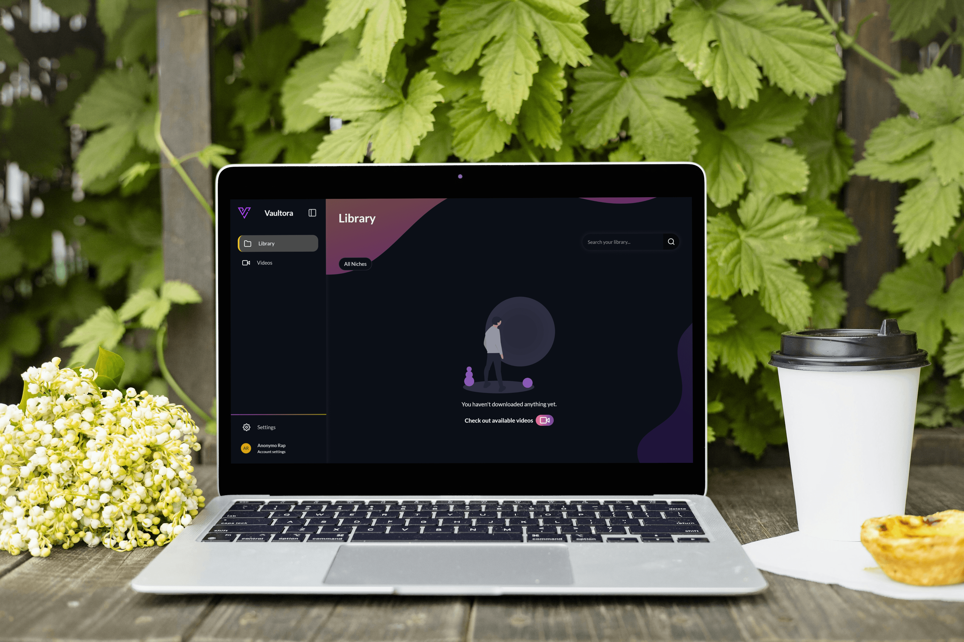 Vaultora on a laptop