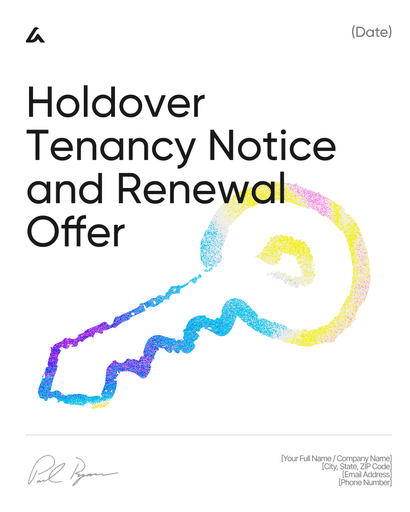 Holdover Tenancy Notice and Renewal Offer