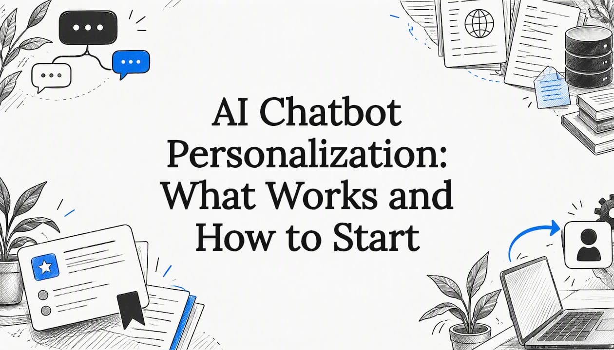 Sketch motifs framing a chatbot article title