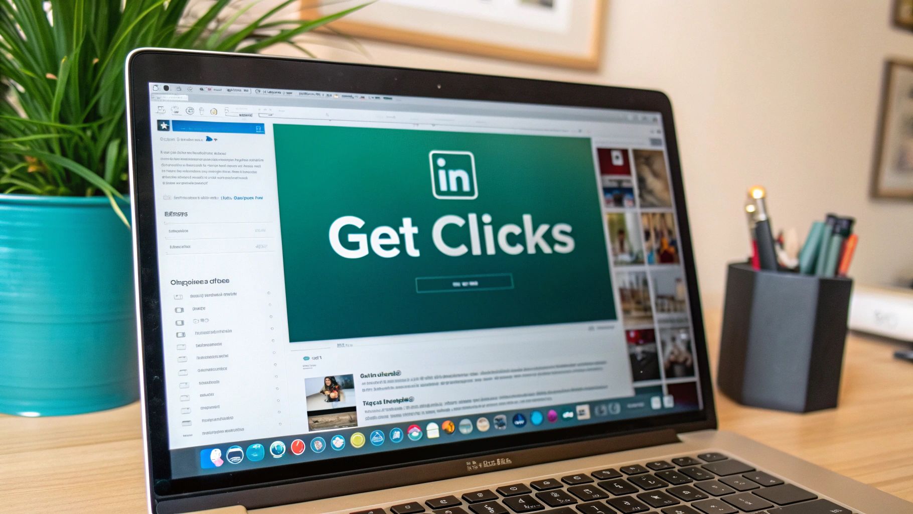 A person working on a laptop, thoughtfully crafting a social media post with a link.