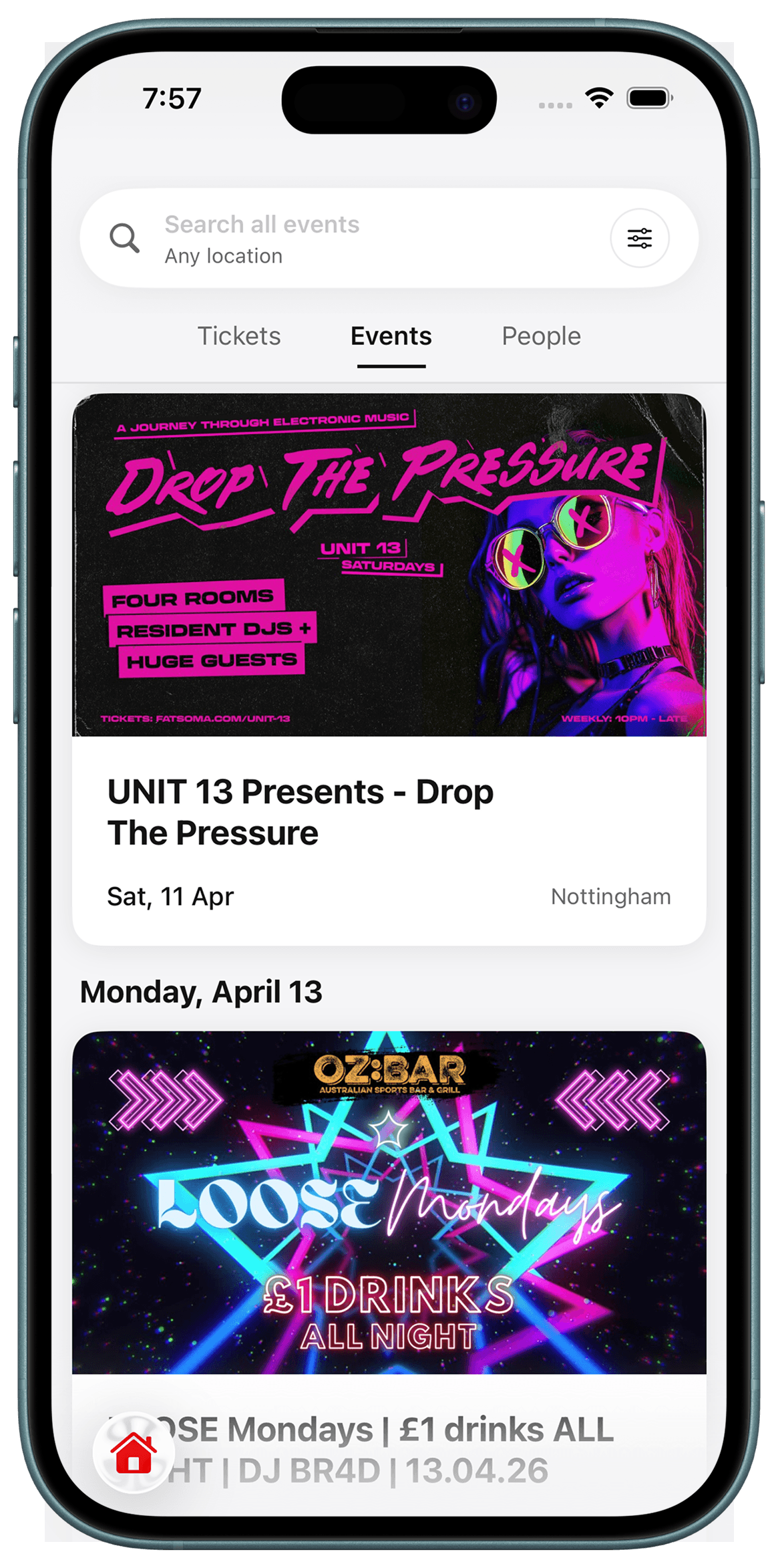 Gold iPhone showing a habit tracker app home screen with four cards for journaling, hydration, and meditation progress, on a light grey background with minimal UI.