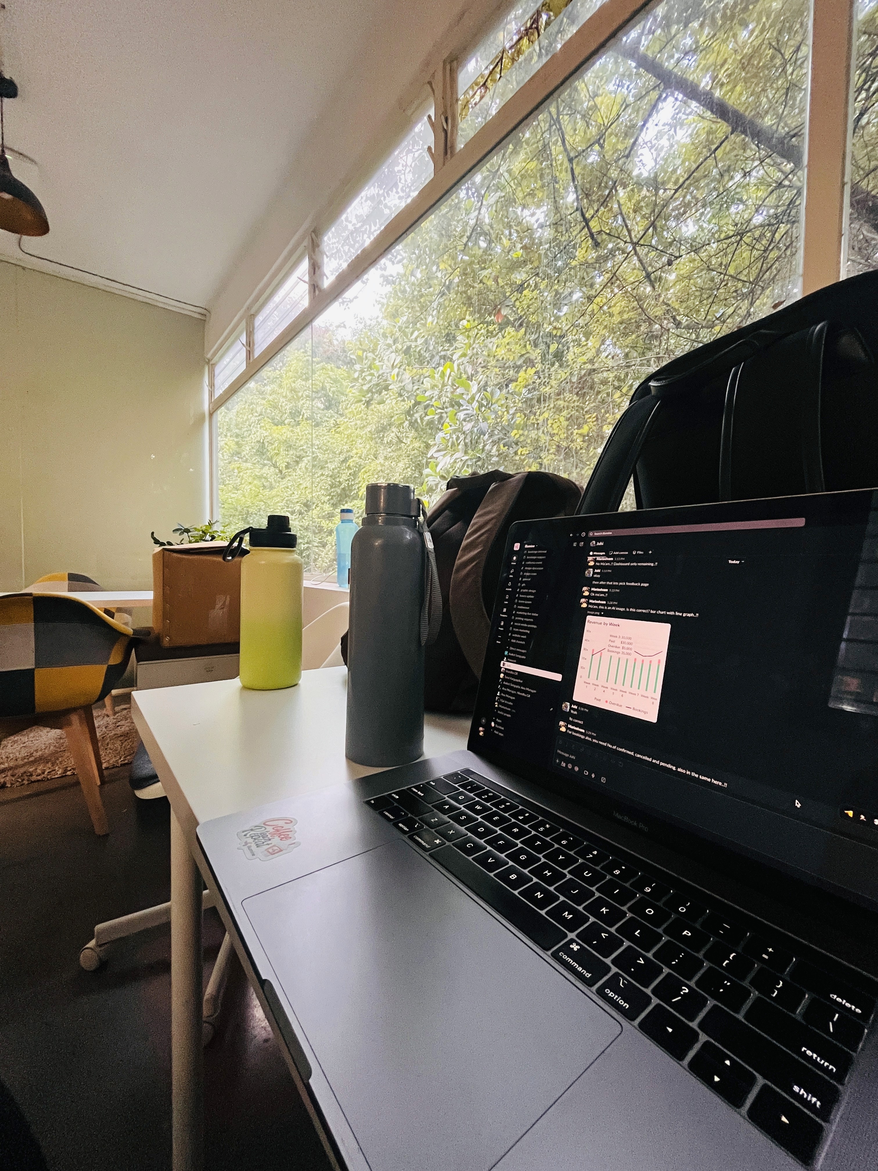 Portrait of portfolio creator – back view