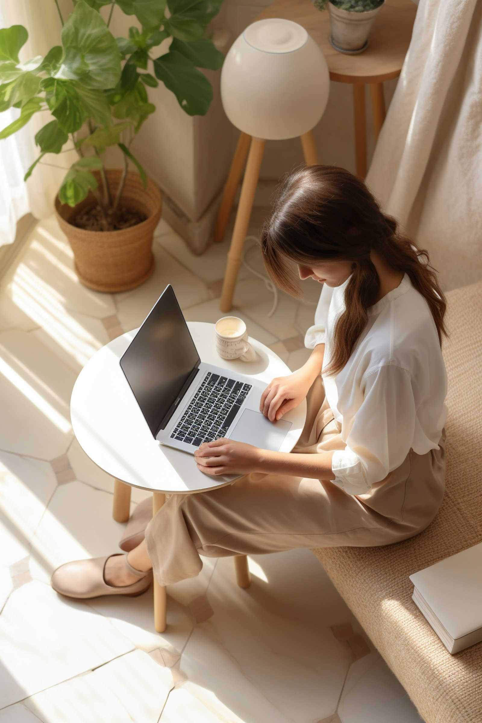 Girl Using Laptop