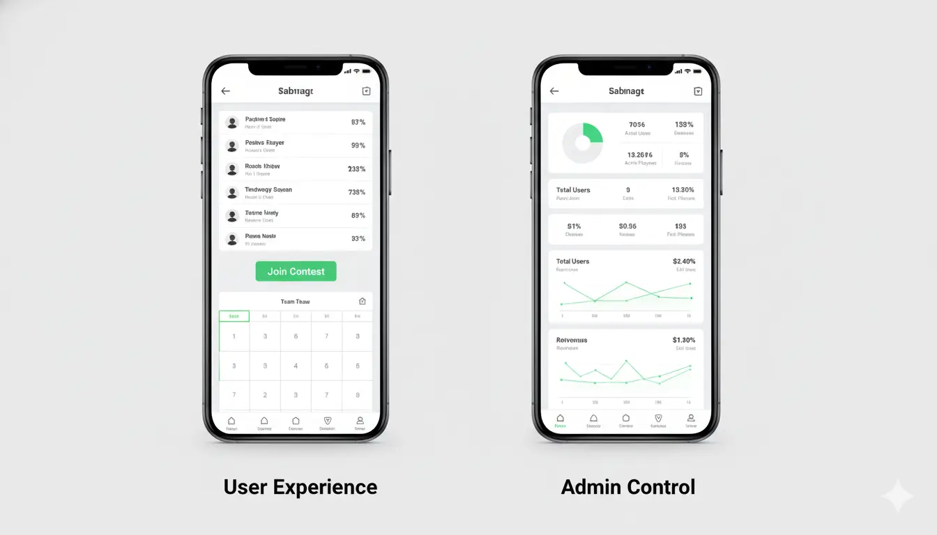 User Experience and Admin Control for a fantasy sports app
