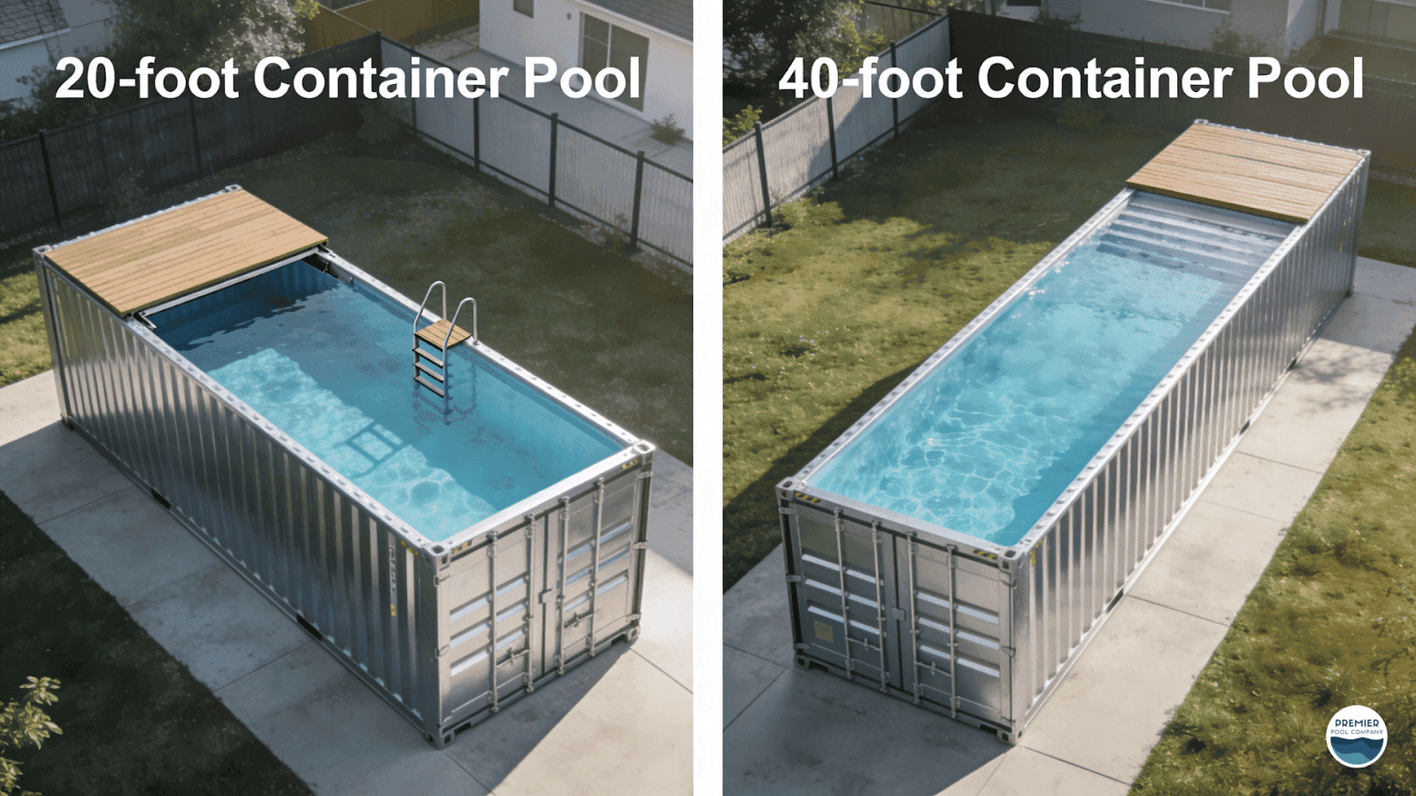 20 foot vs 40 foot shipping container pool cost comparison