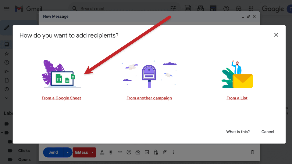 Gmass Google Sheets integration