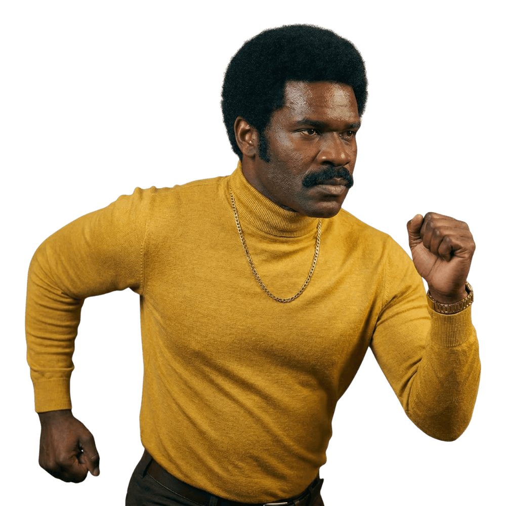 Homme des années 70 en traon de courir