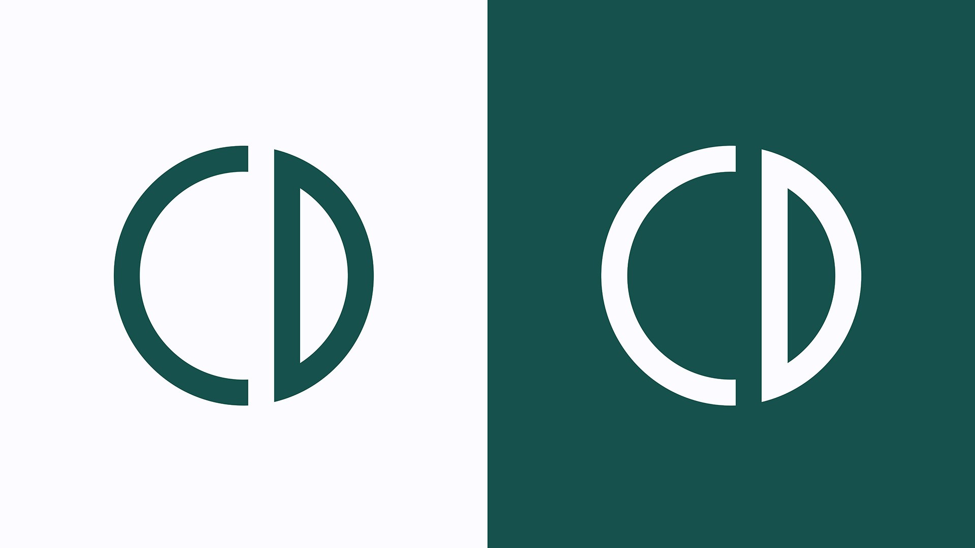 Can Did BD split-circle CD monogram logo - reverse colour scheme. by Huw Mathias.