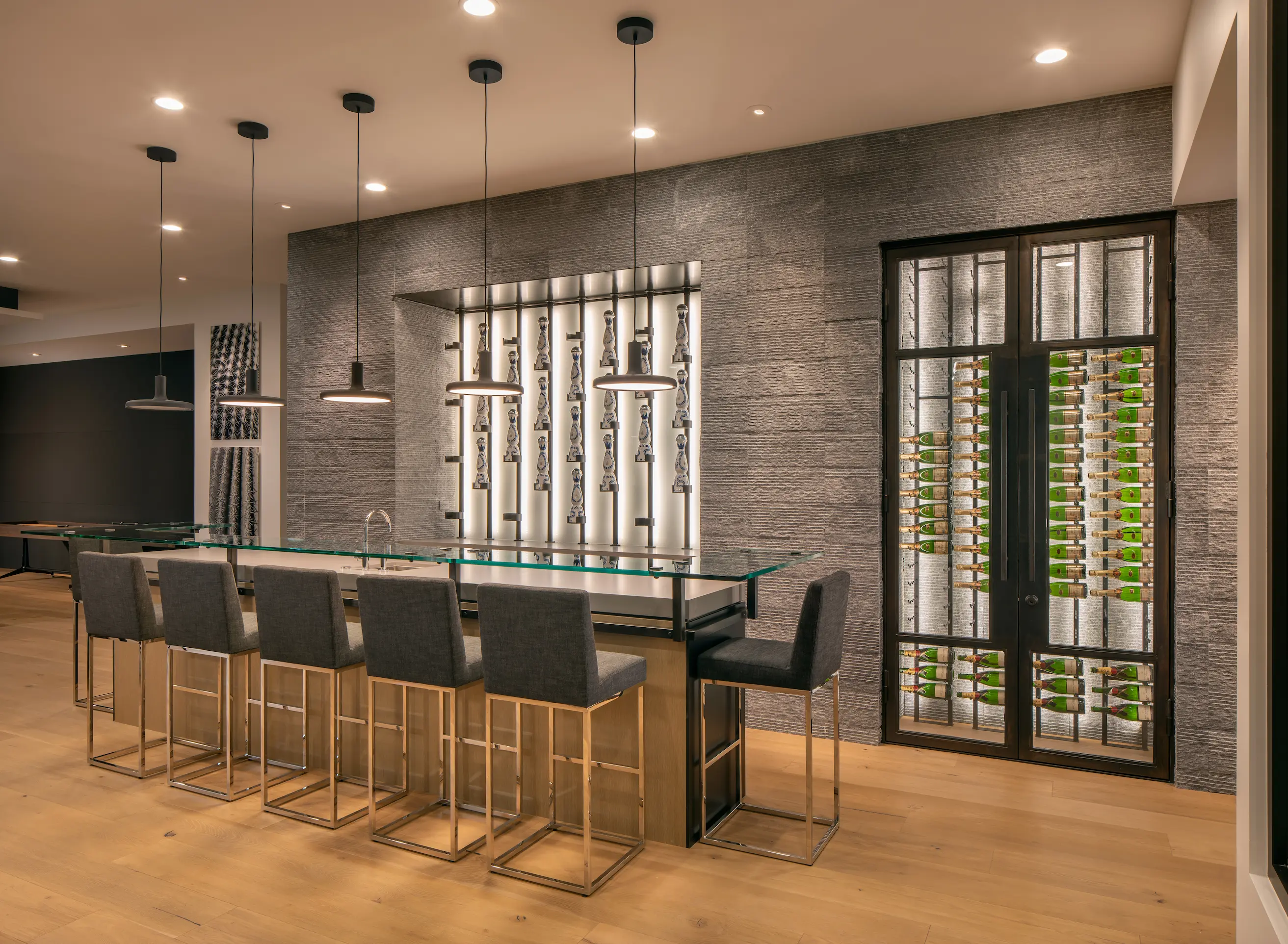 wide aerial view of a coastal mediterranean modern villa