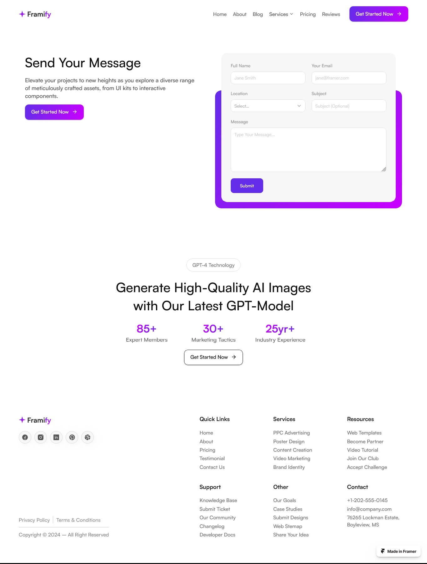 Framer Contact Page v5