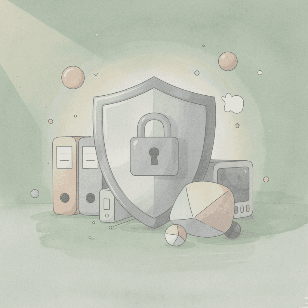 Scene of a shield failing to protect sensitive personal data