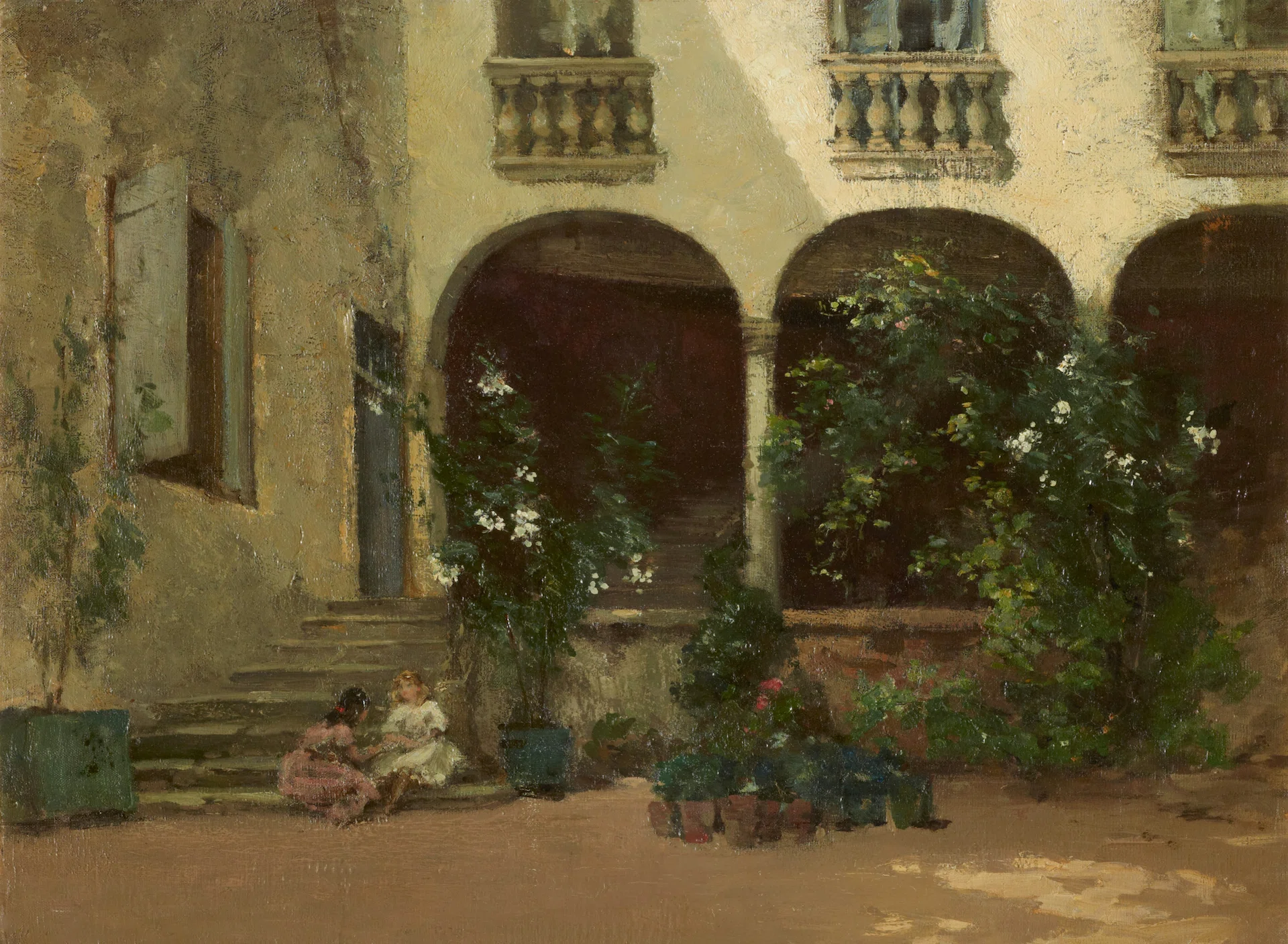 Cloister Courtyard with Pots