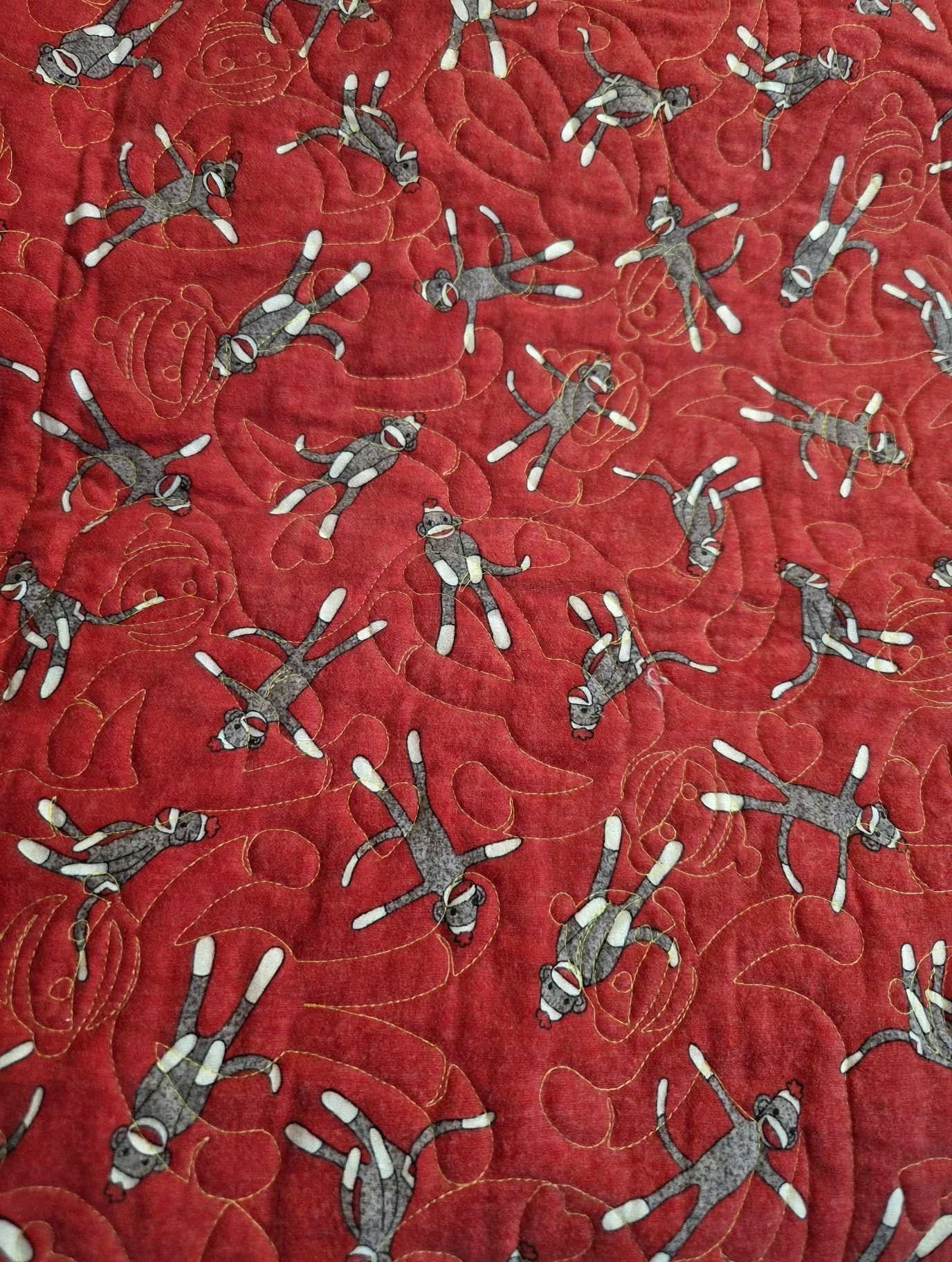 Sock monkey quilt by PT Quilters