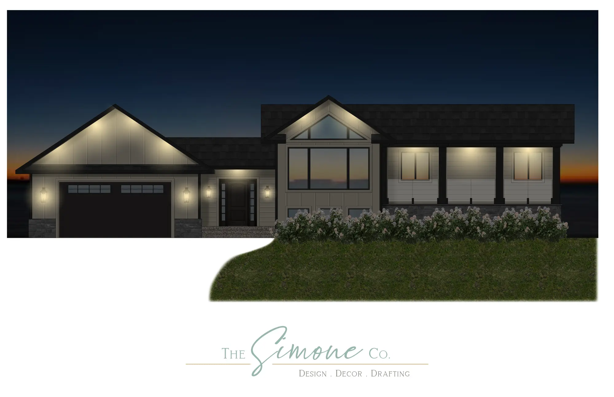 Project gallery image highlighting classic collected details and calm layered styling and thoughtful residential exterior design selections by Mint Interior Design.