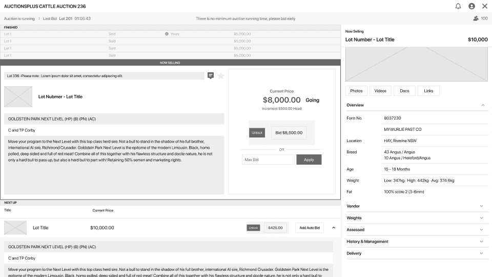 Low-fidelity wireframe