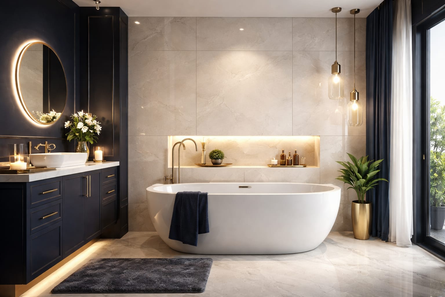 Modern bathroom renovation in Leeds with clean layout and contemporary finish