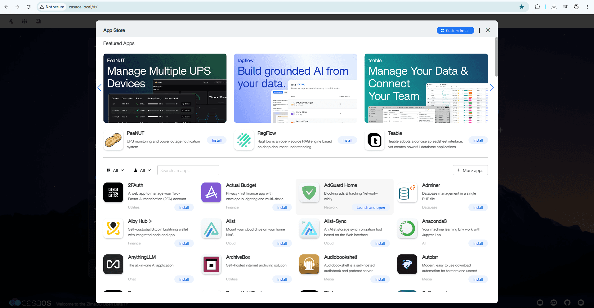CcasaOS app store