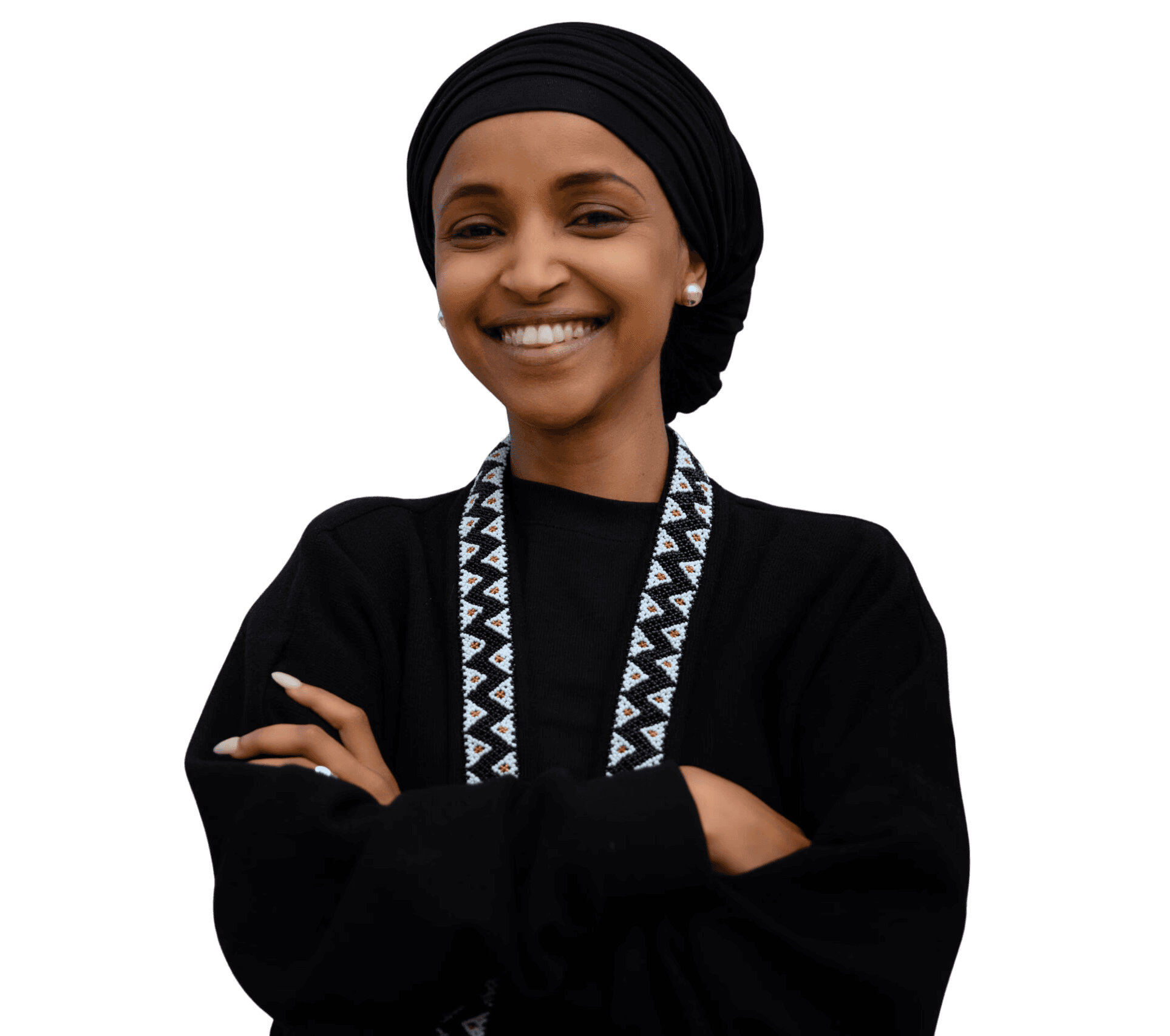 Congresswoman Ilhan Omar portrait, campaign endorsement for NJ District 12