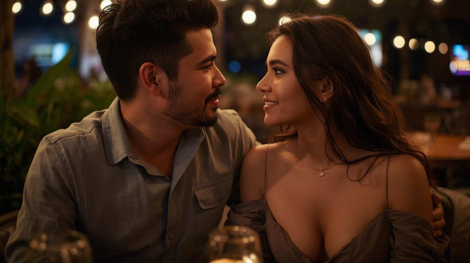 couple engaged during date