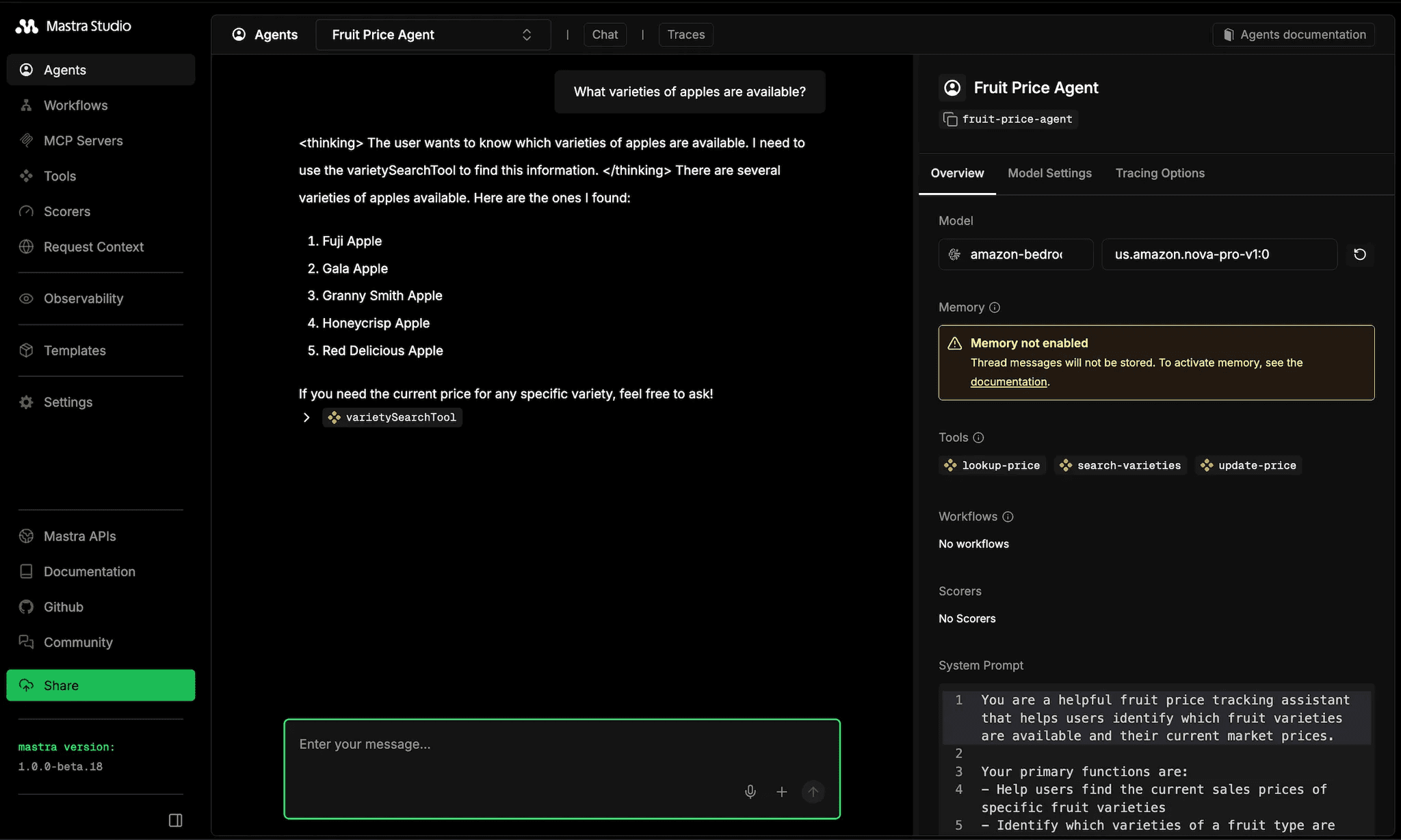 Mastra AI and LangWatch observability
