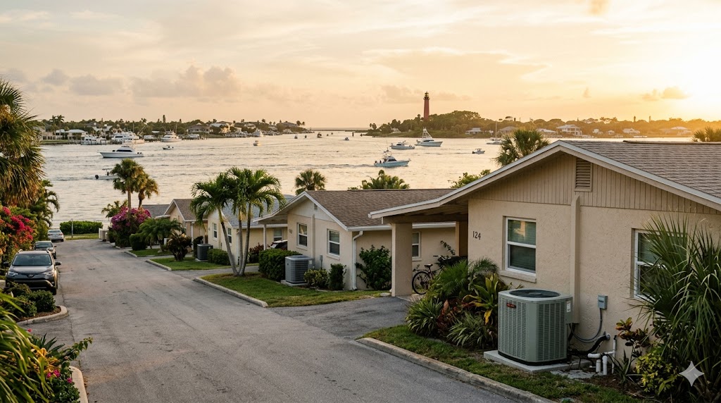 Coastal Jupiter homes with AC units near the Intracoastal Waterway