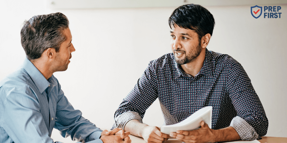 Student getting interviewed