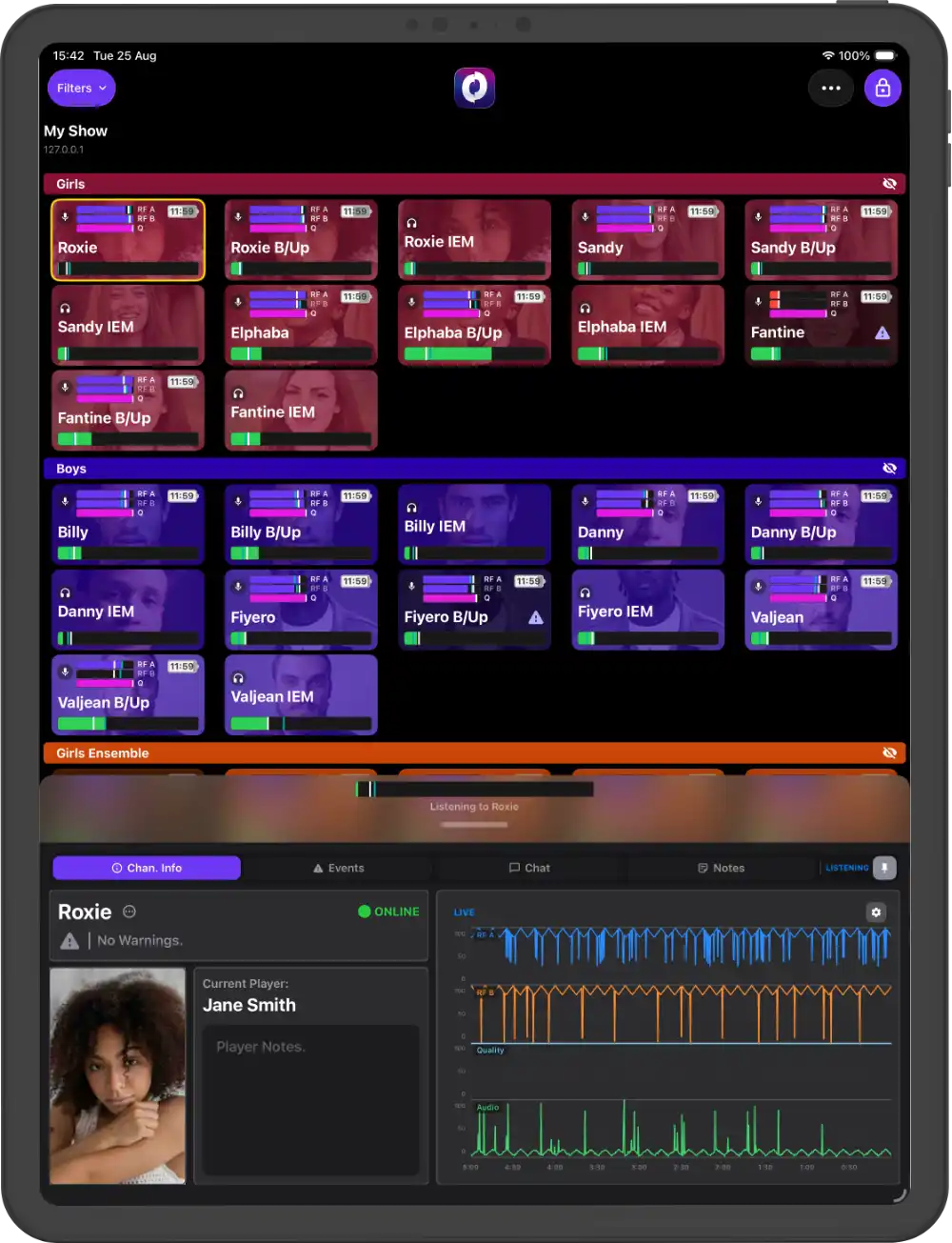 Sonoros client on iPad