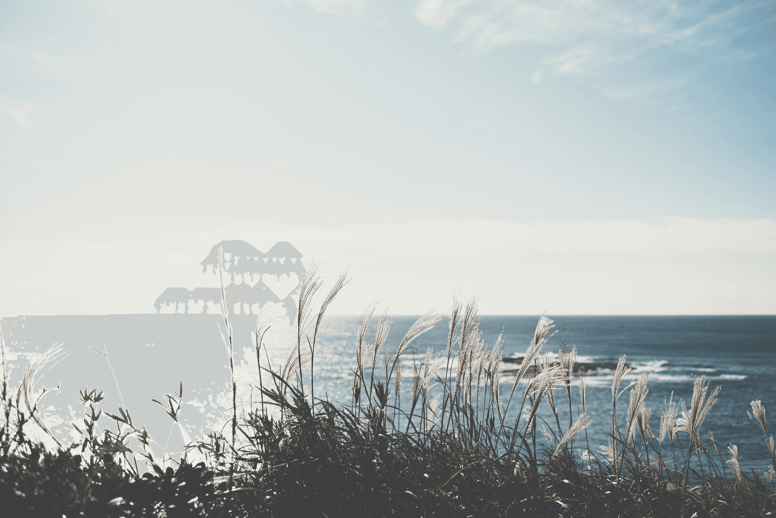 minimalist ocean horizon muted