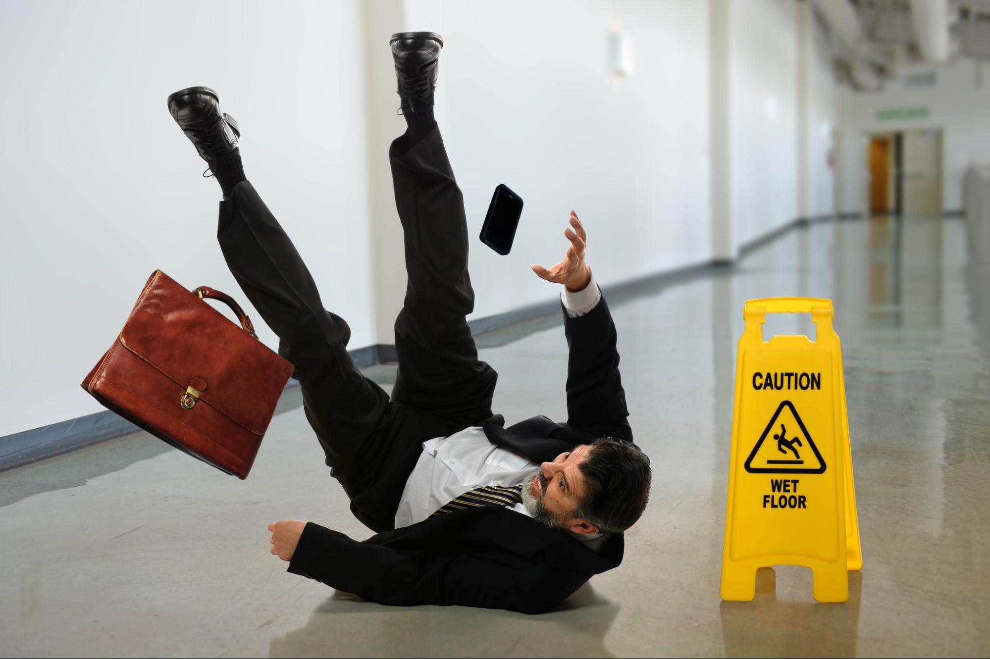 Fake slip and fall injury claim lawsuits fraud