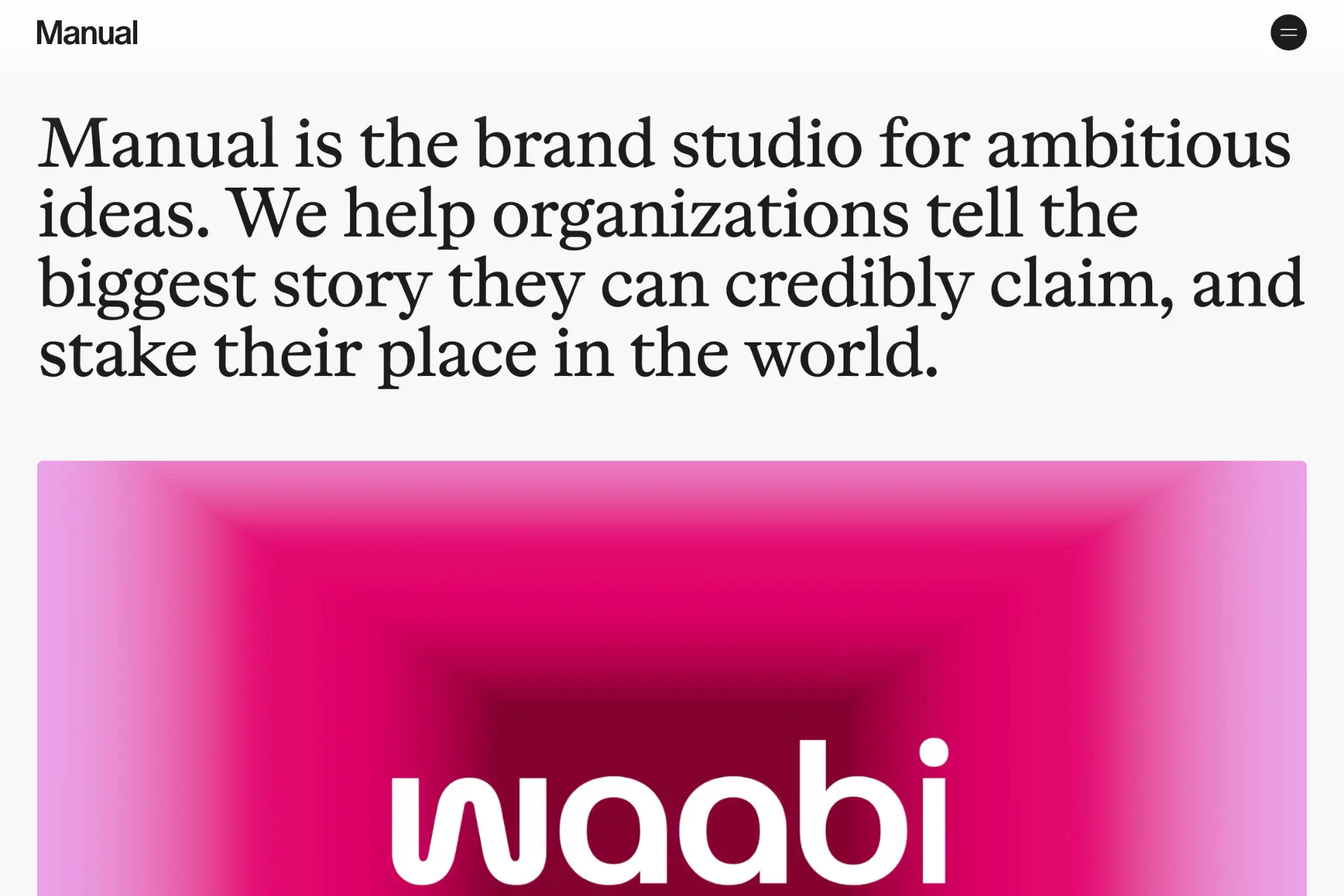 Screenshot of Manual website