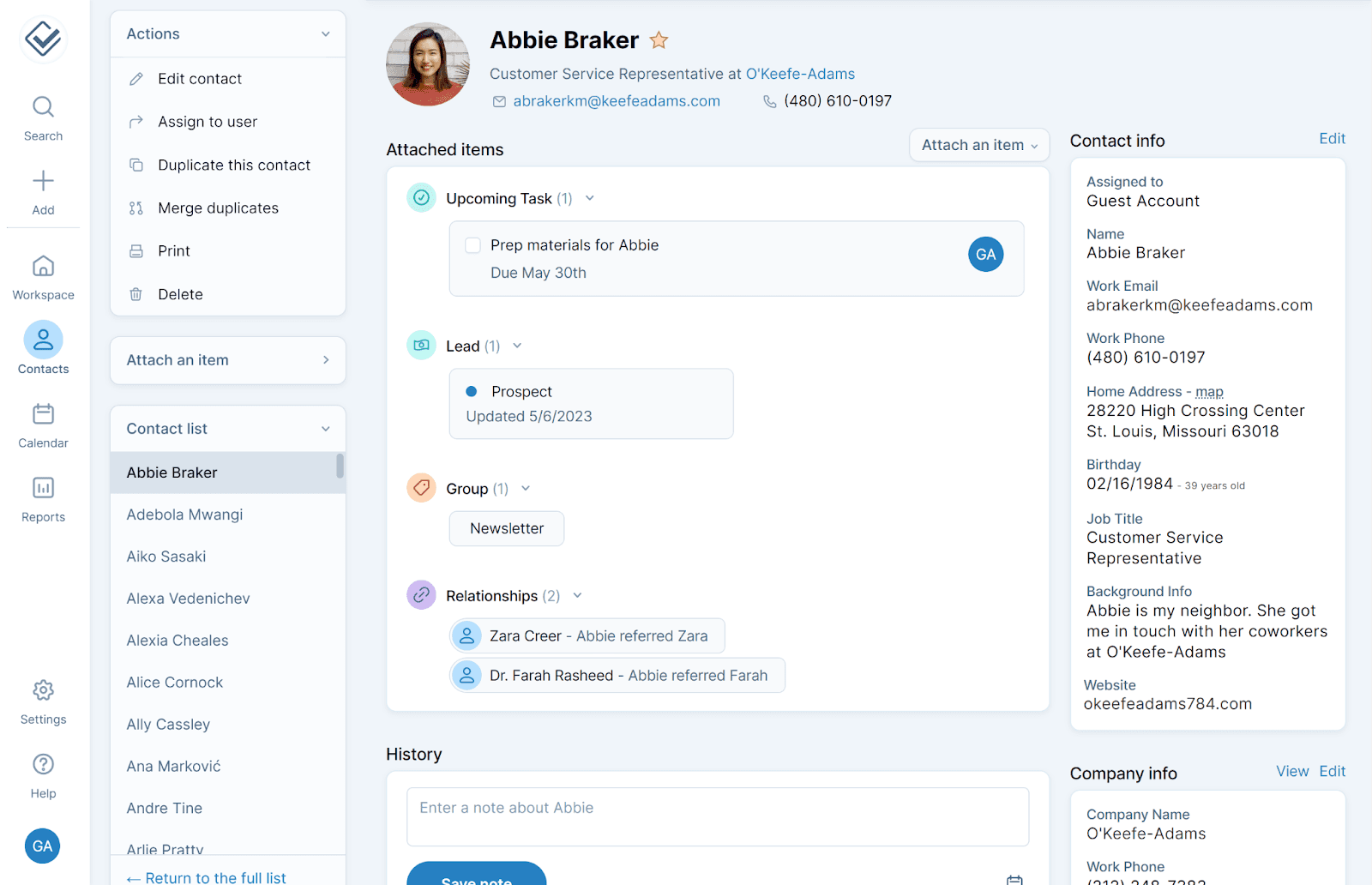 Less annoying CRM