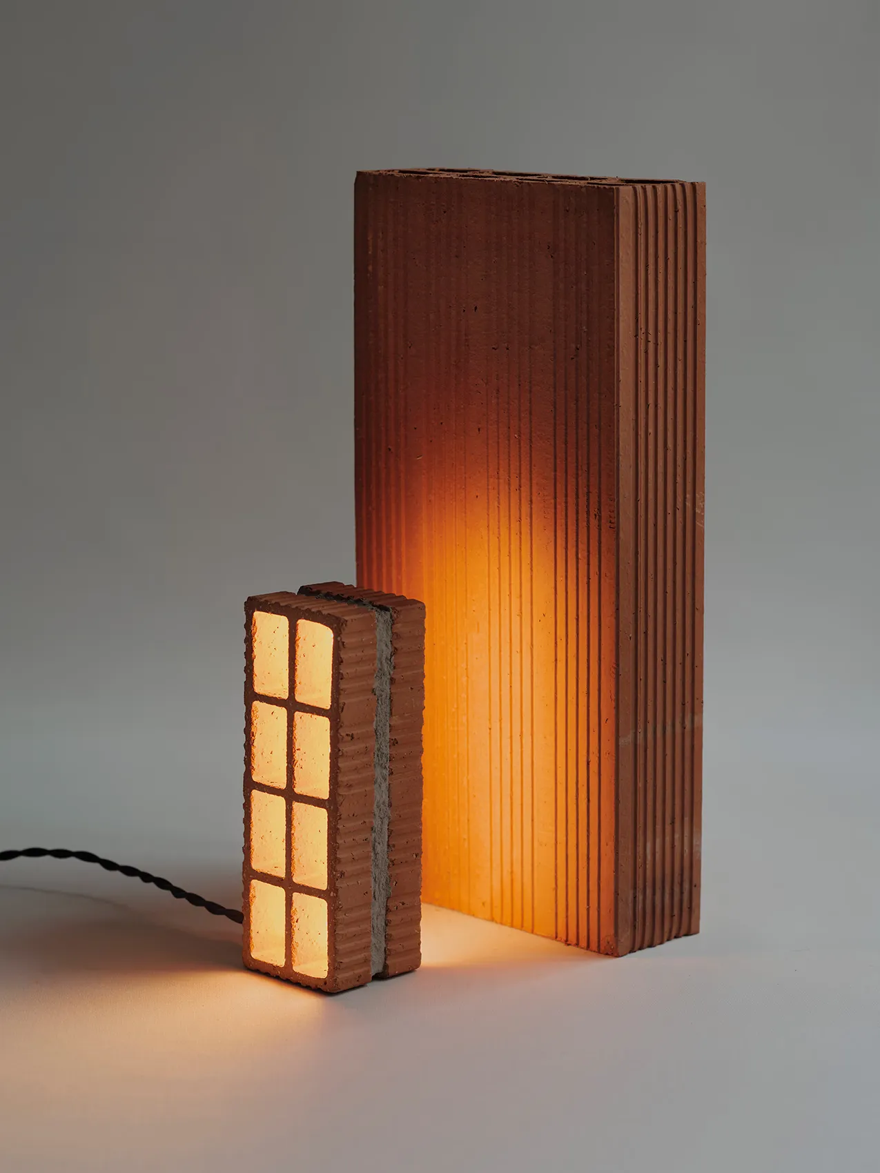 Sculptural brick lamp