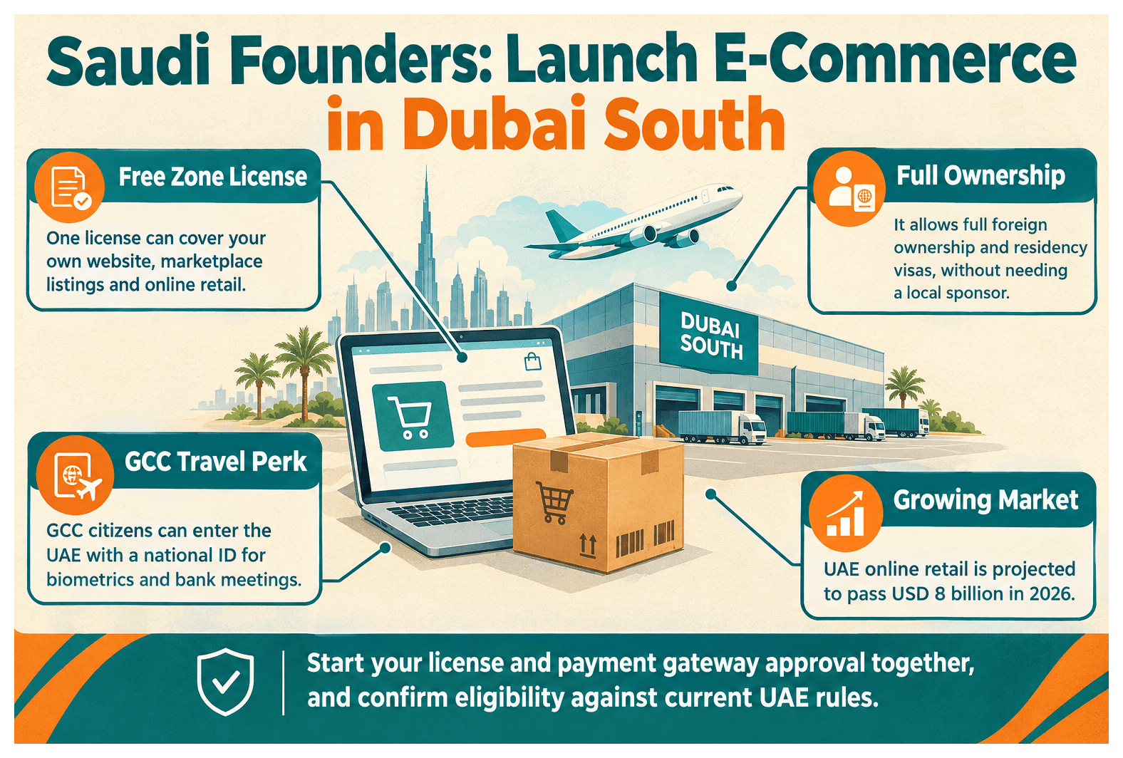 Infographic: How Saudi Entrepreneurs Set Up a E-Commerce Business in Dubai South