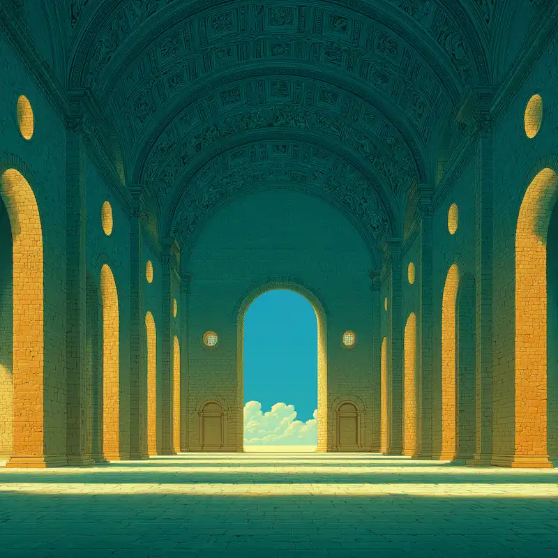 A person in an apron uses a wooden peel to place a freshly baked loaf of artisan bread into a rustic, wood-fired oven, with a flickering fire visible inside, set against the backdrop of a sunlit kitchen.