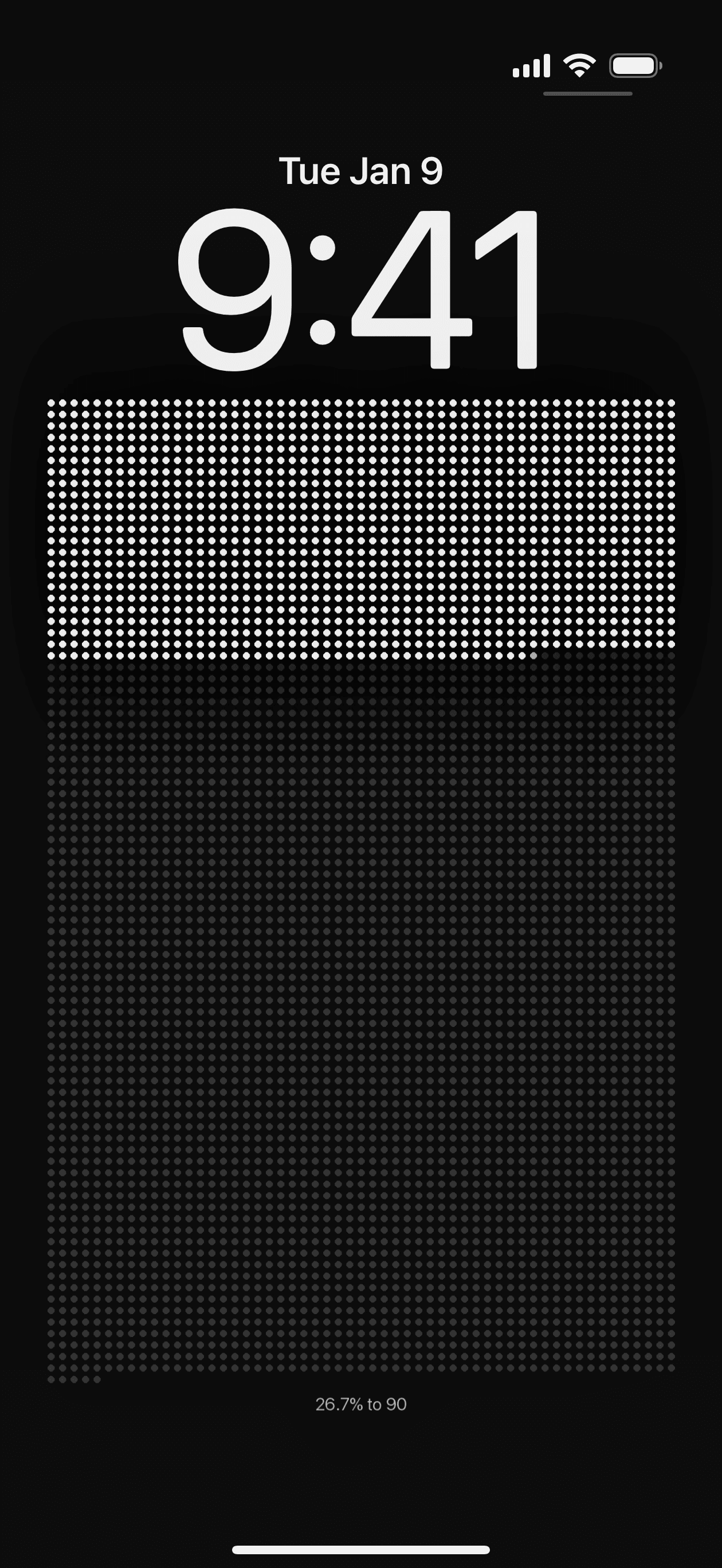 Life Calendar wallpaper on iPhone lock screen