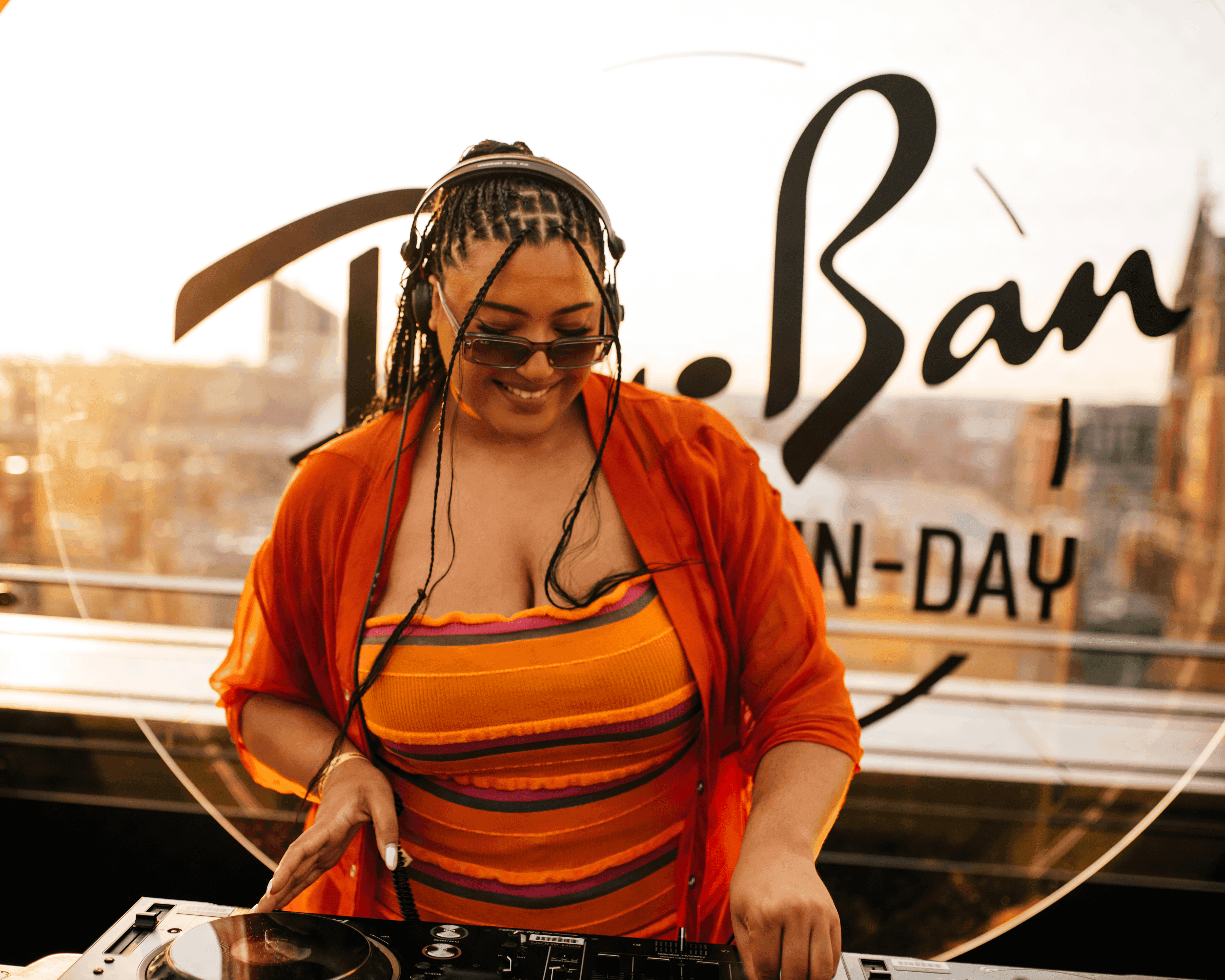 Top view of coffee can mockup with bold black typography on white background