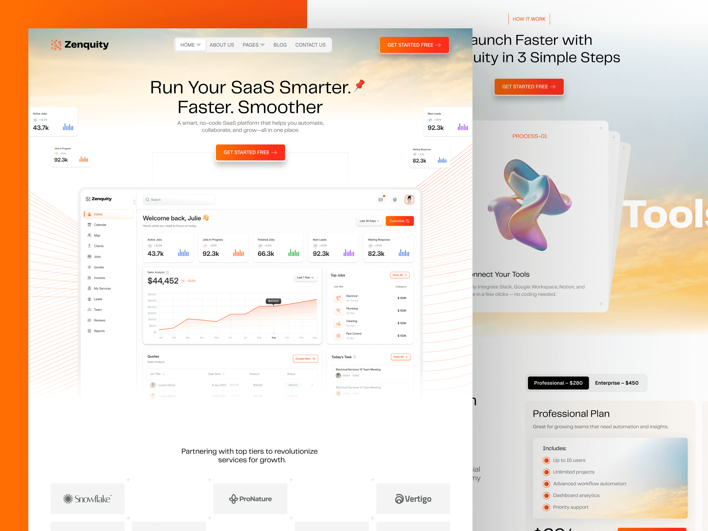 webflow saas startup template
