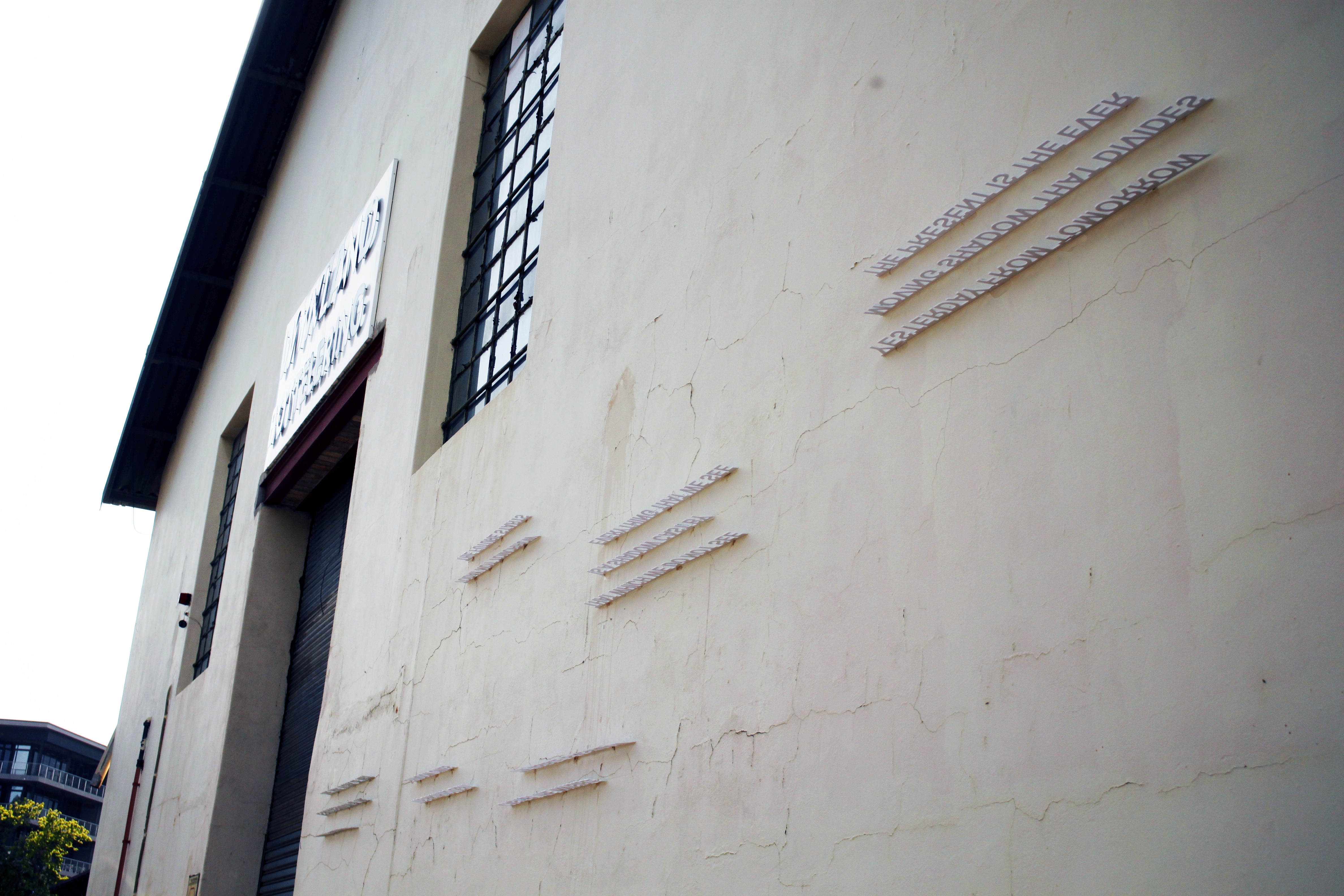 Shadow Words, Strijdom van der Merwe, Destilliray Road, Bosmans Crossing, Stellenbosch, South Africa, uncommissioned, 2025