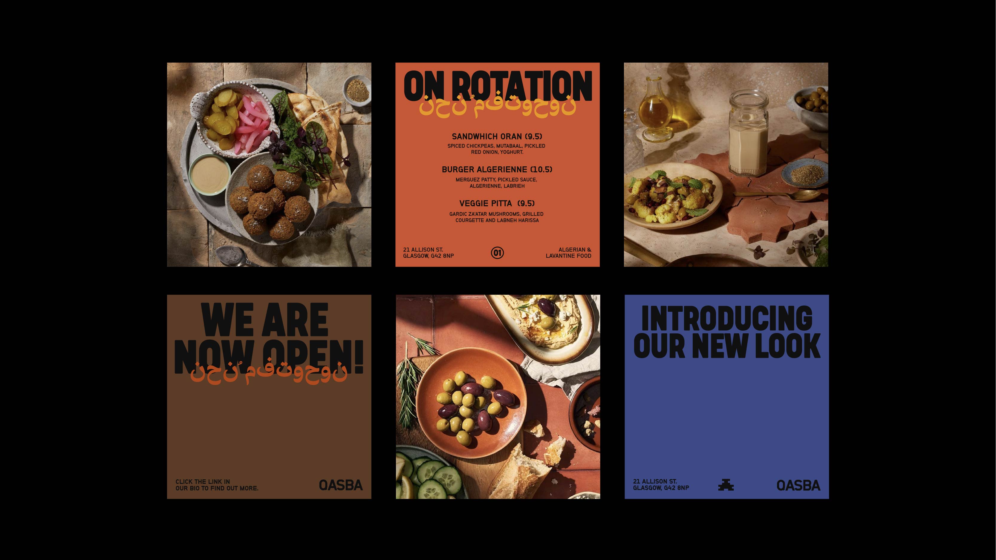 Brand Identity - Social media post design for Qasba restaurant