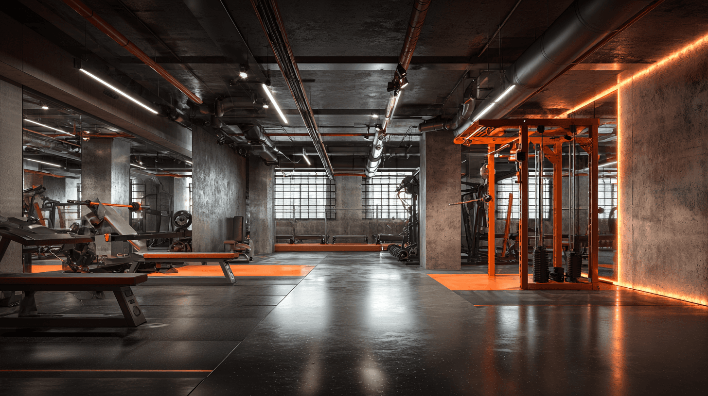 Empty modern gym in a sunny day