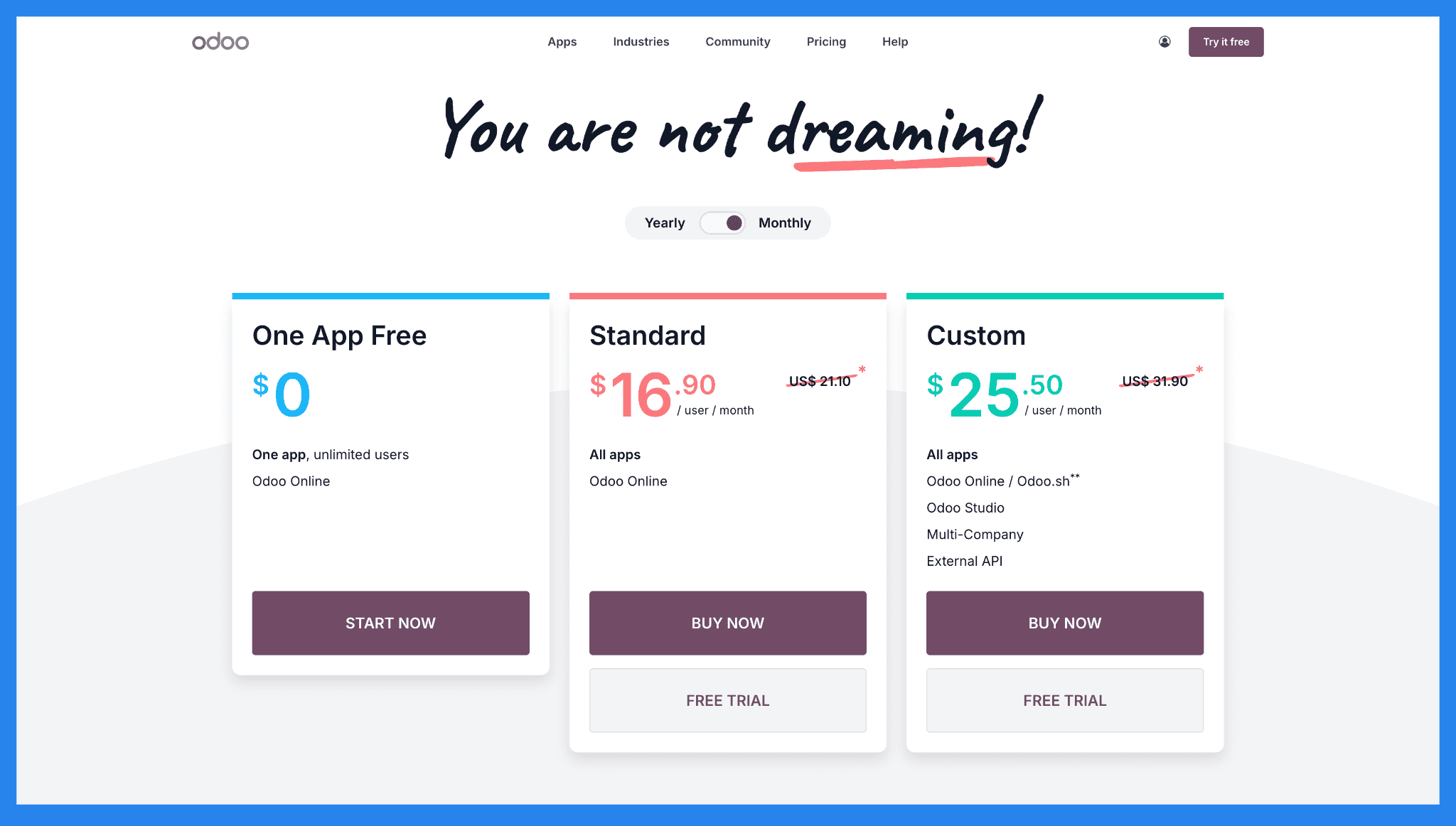 Odoo Pricing Plans (2025)